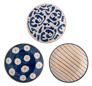 Set di piatti da dolce bianchi/blu in gres 3 pz ø 16 cm Eviaya – Bloomingville
