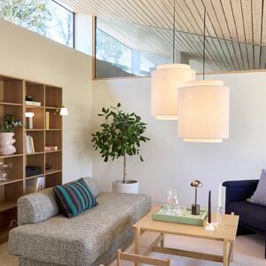 Hübsch Lampada a sospensione Sable, dimmerabile, Crema / Ambra, Soggiorno / Sala da pranzo, Tessuto / Stoffa / Seta, Design, Lampada a sospensione