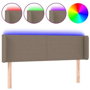 Testiera a LED Tortora 147x16x78/88 cm in Tessuto