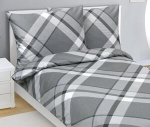 Set di lenzuola in cotone satinato - 140x220 cm, 70x90 cm - colore grigio, bianco