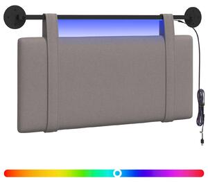 Testiera sospesa Con luce LED Tortora Tessuto