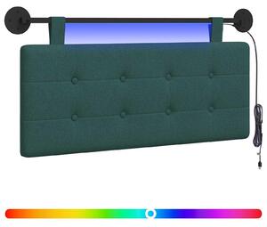 Testiera sospesa Con luce LED Verde Scuro Tessuto