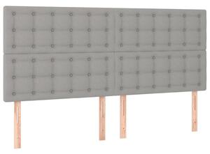 Testiera Grigio Chiaro 180x5x118/128 cm Tessuto
