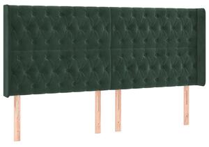 Testiera ad Orecchio Verde Scuro 203x16x118/128 cm in Velluto
