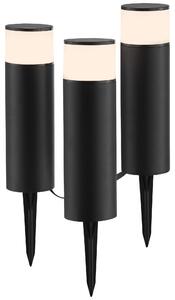 Brilliant G40912/76 Dody Lampada da esterno a 3 luci Set di 3 in plastica nero/bianco LED integrato