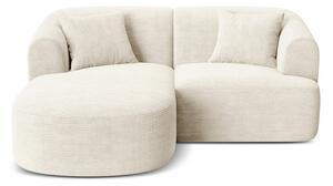 Divano angolare beige (con penisola a sinistra/con chaise lounge) con rivestimento in velluto a coste Campi – Cosmopolitan Design
