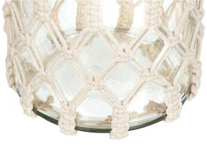 Lanterna in vetro per candela stile boho macramè barattolo di vetro decorazione per interni 28x18cm Beliani