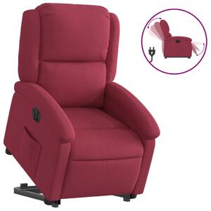 Poltrona Alzapersona Reclinabile Elettrica Rosso Vino Velluto
