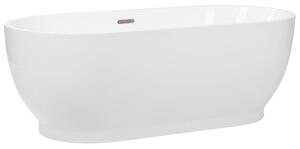 Vasca da bagno freestanding bianco lucido sanitario acrilico ovale moderno design minimalista Beliani