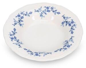 Piatto fondo bianco/blu in porcellana ø 23,5 cm Retro – BonBistro