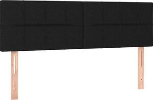Testiera Nera 144x5x78/88 cm in Tessuto