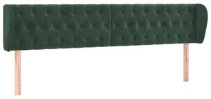 Testiera ad Orecchio Verde Scuro 203x23x78/88 cm in Velluto
