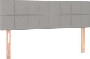 Testiera Grigio Chiaro 144x5x78/88 cm in Tessuto