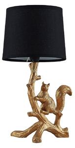 Lindby Squira lampada da tavolo di stoffa nero-oro