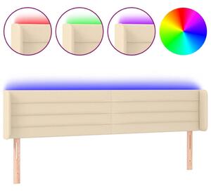Testiera a LED Crema 183x16x78/88 cm in Tessuto