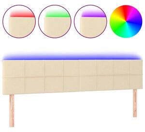 Testiera a LED Crema 160x5x78/88 cm in Tessuto