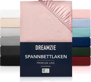Dreamzie lenzuolo per bambini 200x200 cm - altezza fino a 33 anni 100% microfibra rosa, per le sostanze nocive (Oeko TEX), lenzuolo elasticizzato