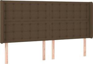 Testiera ad Orecchio Marrone Scuro 163x16x118/128 cm in Tessuto