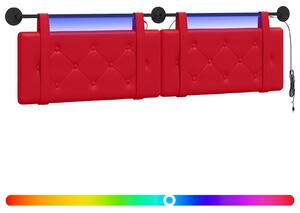Testiera sospesa Con luce LED Rosso Pelle finta
