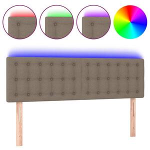 Testiera a LED Tortora 144x5x78/88 cm in Tessuto