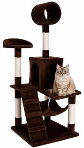 Tiragraffi lionto, elegante albero per gatti da 133 cm con copertura in peluche, robusti paletti in sisal e versatili aree di riposo, marrone