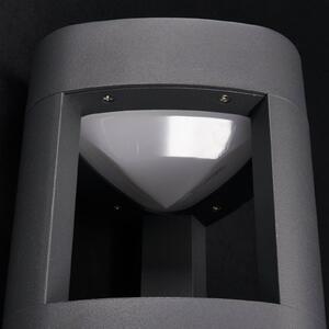 Lucande Pirron Applique da esterno a LED, triangolare, alluminio, nero