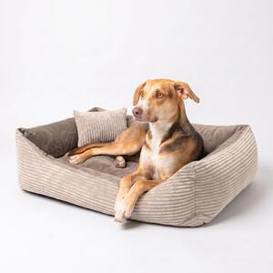 Cuccia imbottita in tessuto Manchester per cani di grossa taglia, con rivestimento removibile e lavabile (colore marrone), dimensioni 120x100 cm