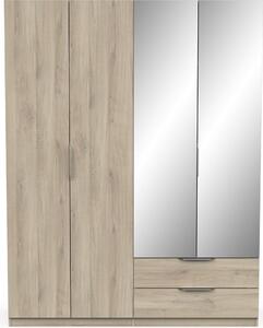 Calicosy - Armadio 4 ante, 2 cassetti e 2 specchi Ghost - L157,3 cm