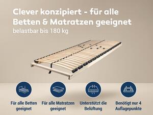 Betten-ABC Max1 NV rete a doghe preassemblata con 28 doghe e fermezza regolabile, dimensioni: 100x200