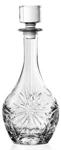 Bottiglia rotonda in cristallo in un particolare taglio Svisù che ne esalta tutta la brillantezza e lo splendore per una tavola di scintillante bellezza