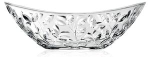 Centrotavola ovale in cristallo con un design classico di ispirazione naturals, spendido elemento di arredo per la tua tavola adatto in ogni occasione