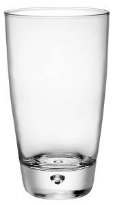 Originali bicchieri dof in vetro soffiato trasparente con una caratteristica bolla d\'aria sospesa sul fondo. Una scelta di stile
