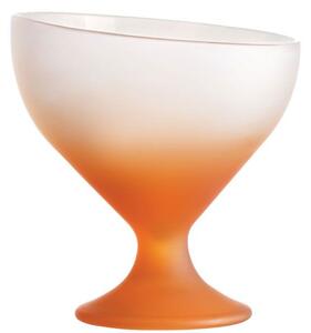 <p>Divertente coppetta gelato con un originale disegno obliquo in vetro colorato arancione resistente agli urti, utilizzabile in forni a microonde,</p>