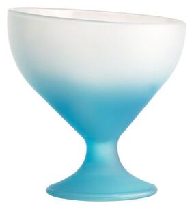 <p>Divertente coppetta gelato con un originale disegno obliquo in vetro colorato blu resistente agli urti, utilizzabile in forni a microonde,</p>
