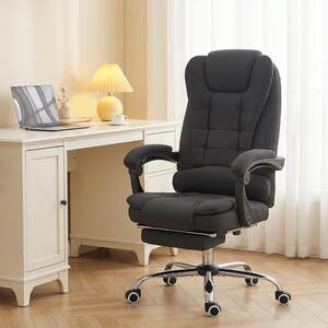 Sedia da ufficio Sweiko con funzione massaggio, sedia ergonomica per scrivania con funzione reclinabile e riscaldante, regolabile in altezza, colore nero