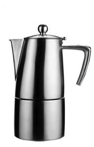 Caffettiera moka in acciao satinato opaco con una linea dinamica e moderna, ottima per prepararti un caffè squisito come quello del bar, perfetta per stare in bella mostra nella tua cucina. Per 1 tazzina di caffè