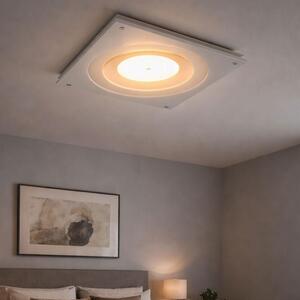 Lampada da soffitto, metallo, vetro satinato, bianco argento, L 38 cm