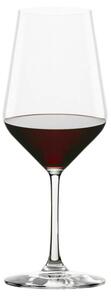 Calice degustazione per vini rossi potenti in vetro cristallino con camera aromatica conica dritta di media grandezza ed un gambo sottile ma molto resistente