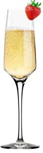 Calice per vini spumanti o champagne d'annata, robusto ed elegante, design moderno ed originale, vetro cristallino, gambo stirato, base stabile, grande maneggevolezza