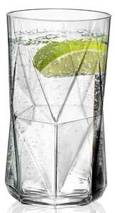 Originalissimo bicchiere per drink e bevande fresche e ghiacciate, vetro super trasparente forte e resistente, design moderno e di tendenza, si lava comodamente in lavastoviglie