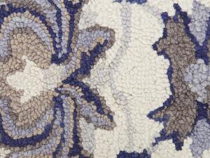 Tappeto in lana beige e blu 140 x 200 cm a pelo fitto con motivo orientale Beliani