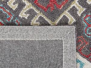 Tappeto d'area multicolore lana 140 x 200 cm spesso pelo fitto motivo orientale Kilim Beliani