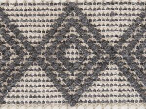 Tappeto in lana intrecciata a mano motivo geometrico 80 x 150 cm beige chiaro e grigio Beliani