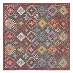 Tappeto in lana multicolore 200 x 200 cm a pelo fitto con motivo orientale Kilim Beliani
