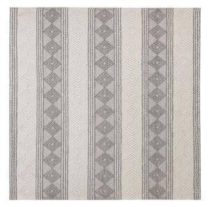 Tappeto in lana beige chiaro e grigio poliestere 200 x 200 cm intrecciato a mano motivo geometrico boho soggiorno camera da letto Beliani