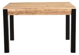 Tavolo da pranzo allungabile in massello di acacia e metallo nero L120-210 cm TRAP