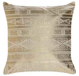 Cuscino in cotone oro 50 x 50 cm motivo geometrico metallizzato glamour Beliani