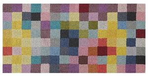 Tappeto multicolore lana 80 x 150 cm Trapuntato a mano motivo geometrico patchwork boho soggiorno camera da letto Beliani