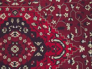Passatoia tappeto rosso poliestere 60 x 200 cm corridoio cucina lungo tappetino antiscivolo Beliani