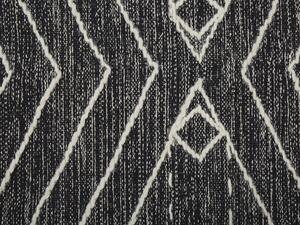 Tappeto in cotone bianco sporco nero 80 x 150 cm motivo geometrico nappe tribale orientale moderno Beliani